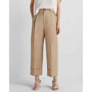 Club Monaco Cuffed Chino Wide Leg Pant in Khaki Sz 0